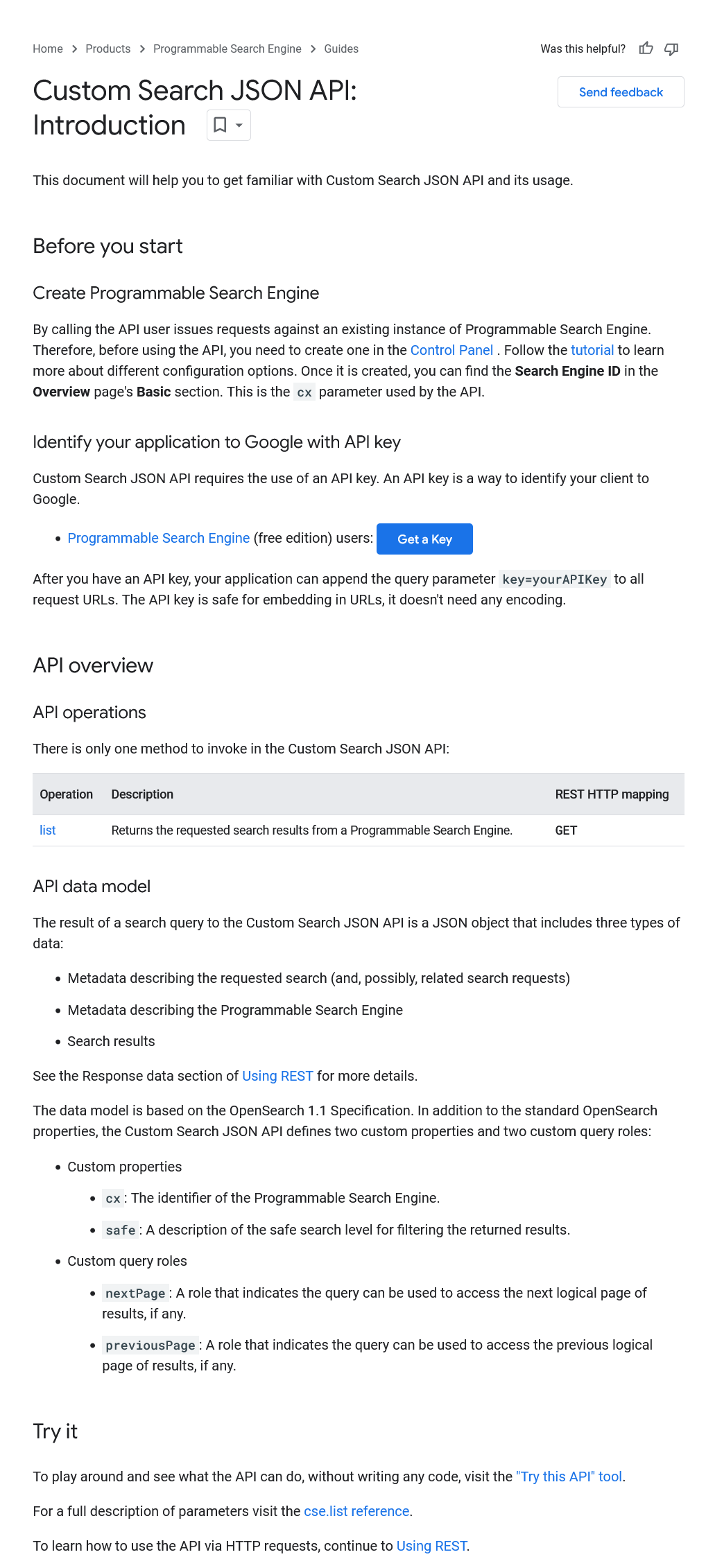 Custom Search JSON API Introduction